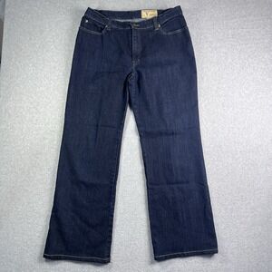 V Christina Jeans Women's 12 Boot Cut Dark Wash Stretch Embroidered Denim READ